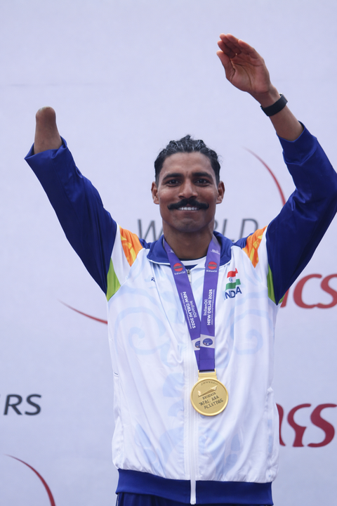 Nishad Kumar wins gold in men's T47 long jump at Asian Para Games with 7.11m