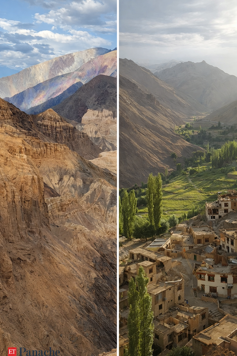 Ladakh’s Lamayuru village is home to a stunning moon like Himalayan landscape