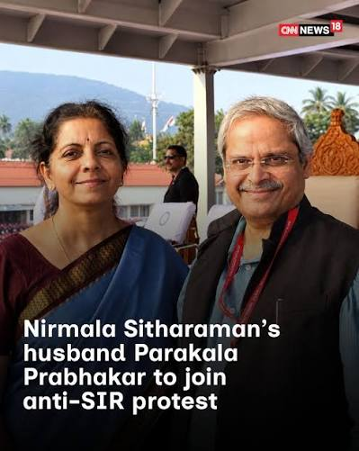 Why is Sitharaman’s husband calling for anti-SIR protests in Hyderabad? Swipe for the video to get the full picture.