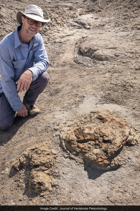 Teacher makes rare discovery of first adult T Rex trackway during fossil hunt in US