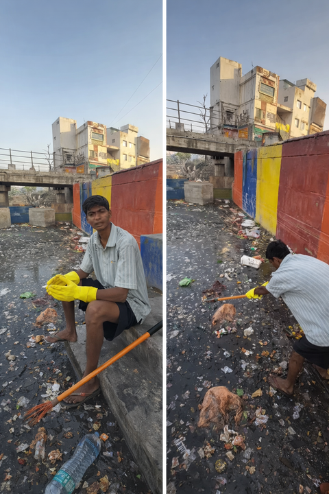 Ajnar River turns dirty again after Dussehra Despite Bittu Tabahi’s repeated cleanups