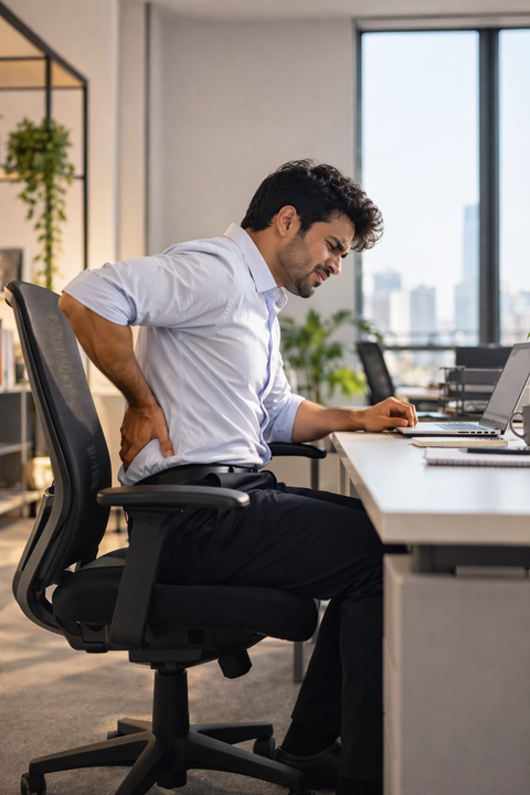 Sitting for hours at work? Experts share tips to reduce back pain and protect your spine