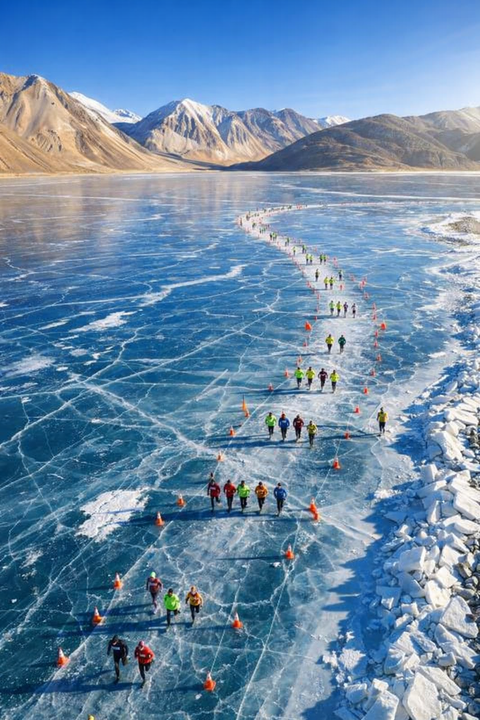 Run on ice: Ladakh’s Pangong Frozen Lake Marathon returns in February