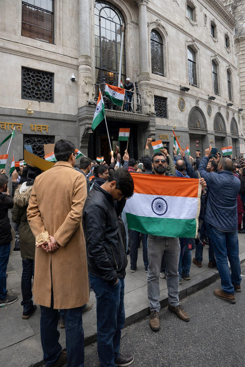 UK diaspora groups stage ‘Emergency Protest’ outside Indian High Commission