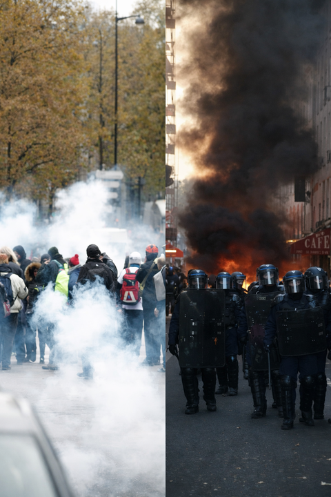France on alert as 70,000 police deployed, tear gas fired at protesters