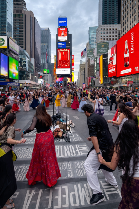 Navratri celebrations at New York’s Times Square trigger online debate