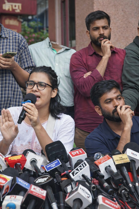 Abhijeet Dipke remains held after Friday’s march, while Bora is released