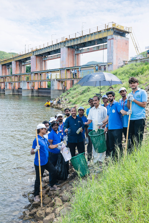 Volunteers clean up Visakhapatnam reservoir and pledge monthly drives
