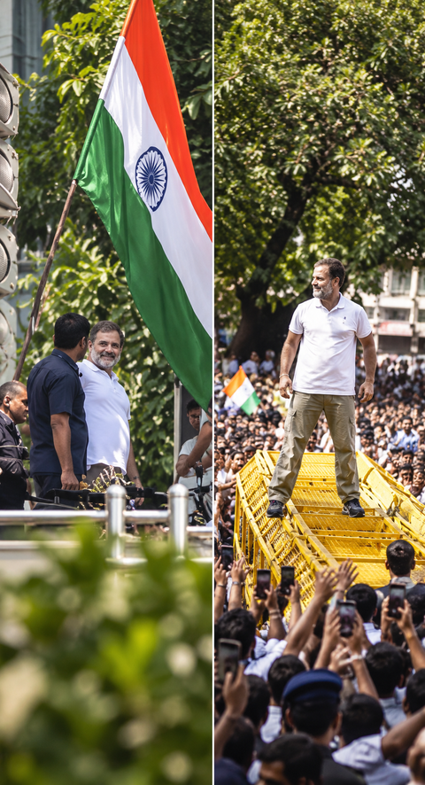 Rahul Gandhi-led INDIA bloc protest turns dramatic in Delhi over CEC row