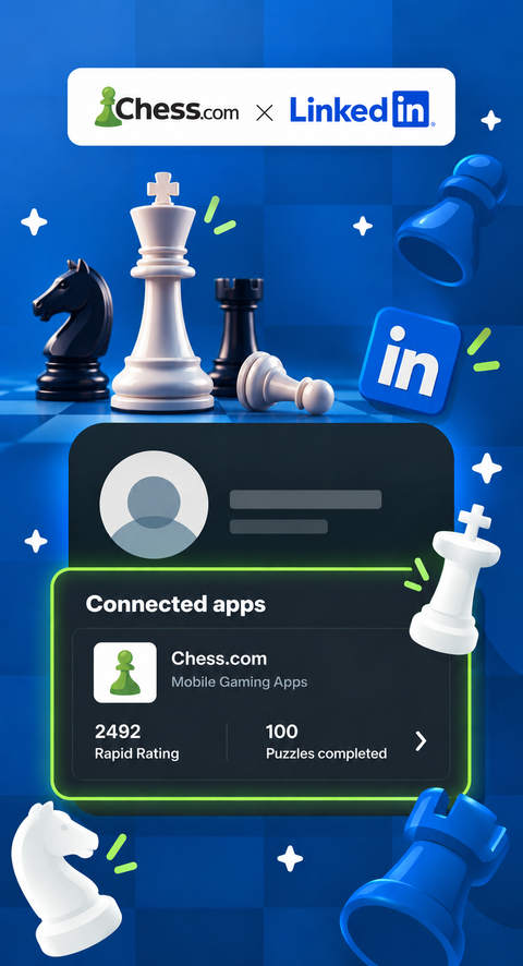 Chess.com now lets players show their chess rating and stats directly on LinkedIn