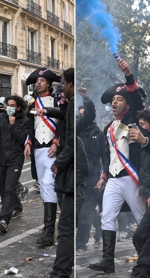 Man dressed as Napoleon steals the spotlight amid France's ongoing protests