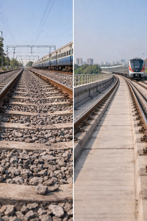 Why railway tracks are covered in stones but metro tracks are not ?
