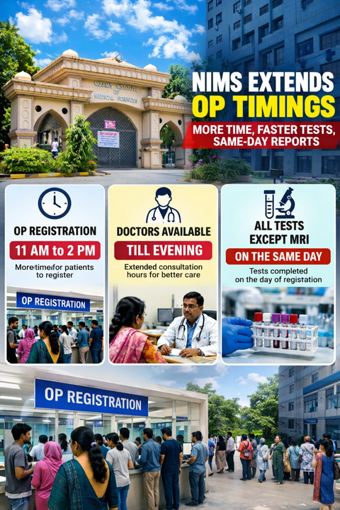 Relief for NIMS patients as OP registrations extended until 2 PM