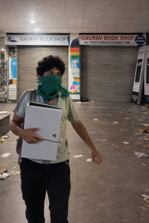 Looters took consoles and phones from the LPU mall, but left the books untouched