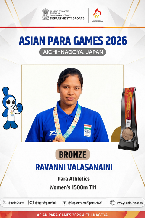 PM Modi congratulates Ravanni Valasanaini on bronze medal at Asian Para Games 2026