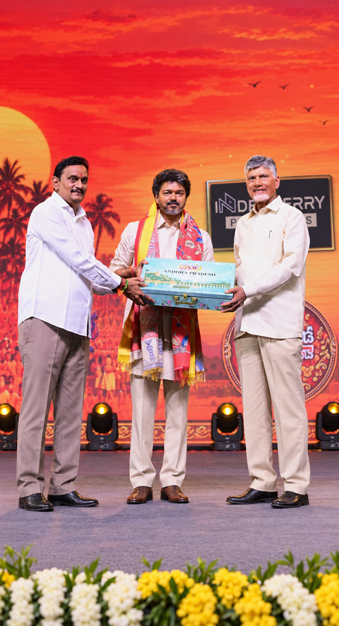 Tamil Nadu CM Vijay attends Vijayawada Utsav 2.0 after river talks