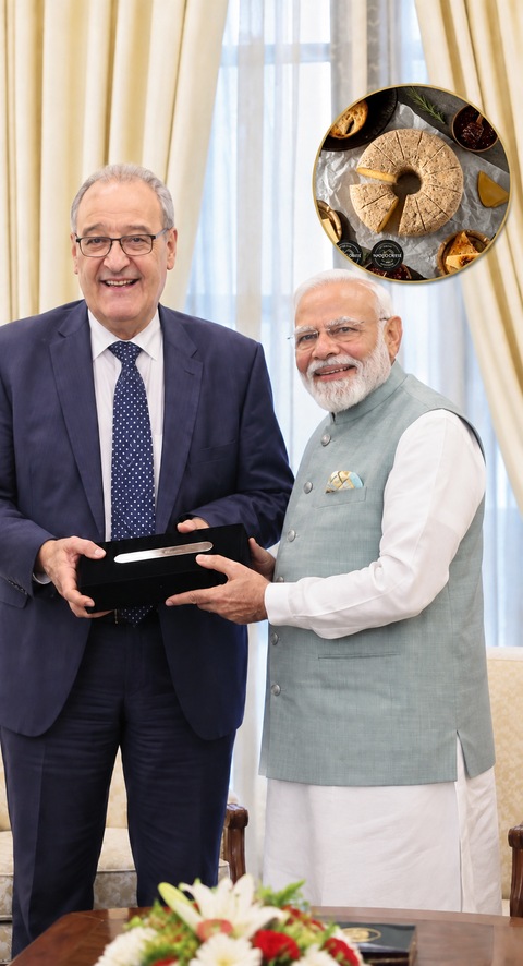 PM Modi gifts three award-winning Indian cheeses to Swiss President Guy Parmelin