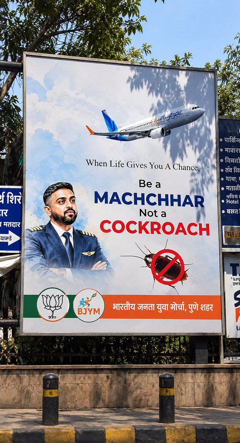 ‘Be a Machchhar, not a cockroach’: BJP youth wing banners appear in Pune