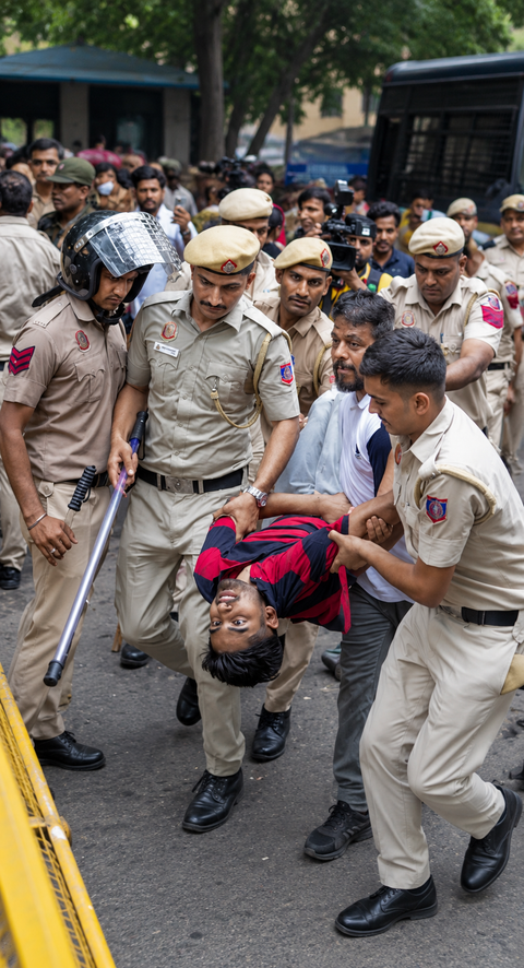 Delhi Police rejects assault claims by women protesters after Jantar Mantar protest