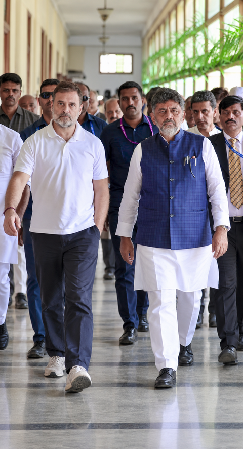 Karnataka CM DK Shivakumar rejects BJP’s claims over Rahul Gandhi’s gesture