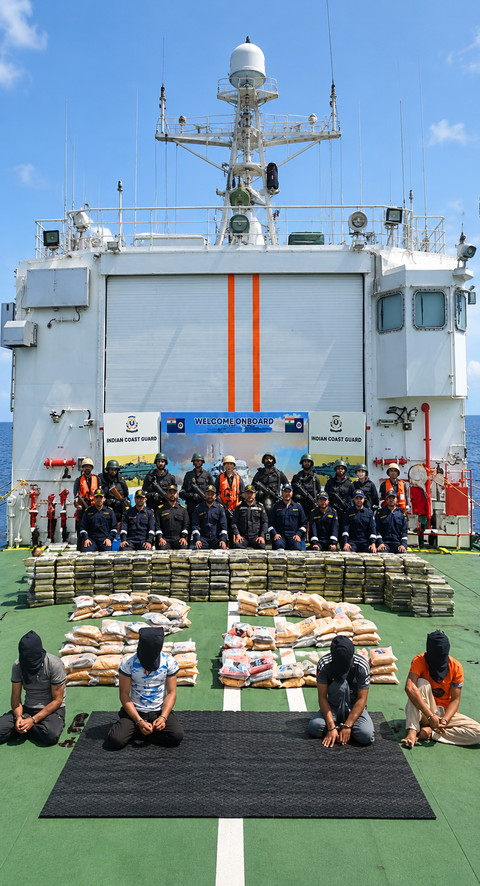 Indian Coast Guard seizes ₹3,000 crore drugs in Arabian Sea; 5 Pakistani nationals detained