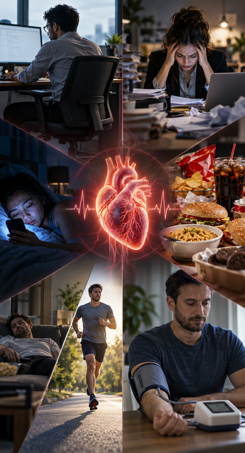 Six everyday habits may raise heart disease risk including work stress and poor sleep