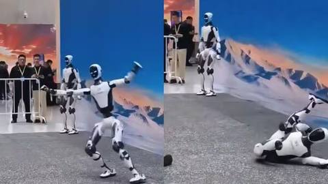 Kung Fu demo goes wrong, China’s humanoid robot falls and loses part of its leg