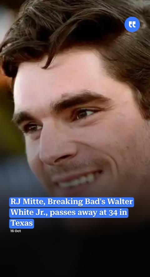 RJ Mitte, Breaking Bad's Walter White Jr., passes away at 34 in Texas