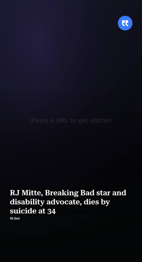 RJ Mitte, Breaking Bad star and disability advocate, dies by suicide at 34